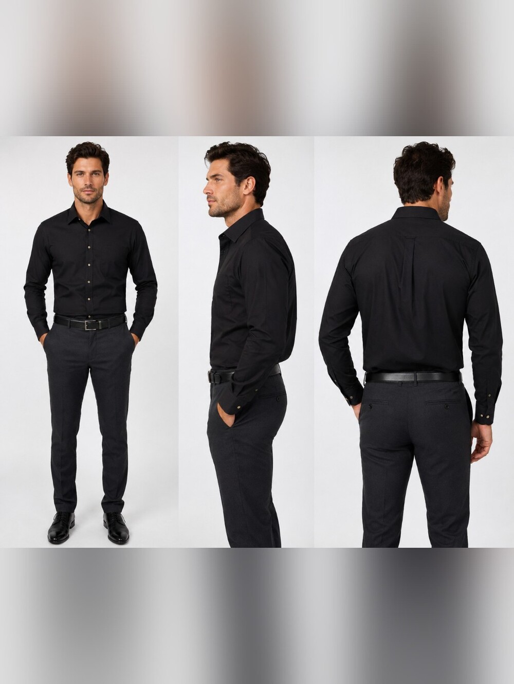 🫛Arrow Kent Athletic Fit Men's Dress Shirt – Black